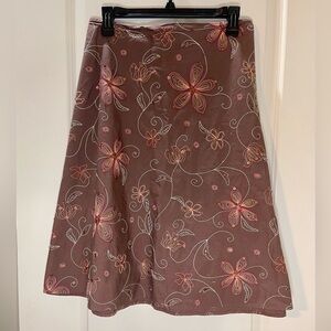 Covington A-Line Skirt 100% Cotton Beaded with Floral Embroidery Size 22W